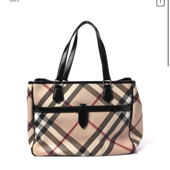 Burberry Supernova Check Tote Bag Handbags - Elegant Checkered Tote with Black Accents
